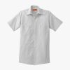 Short Sleeve Striped Industrial Work Shirt Thumbnail